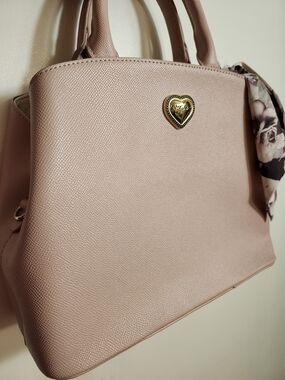 Betsy Johnson Blush Pink Structured Satchel Handbag